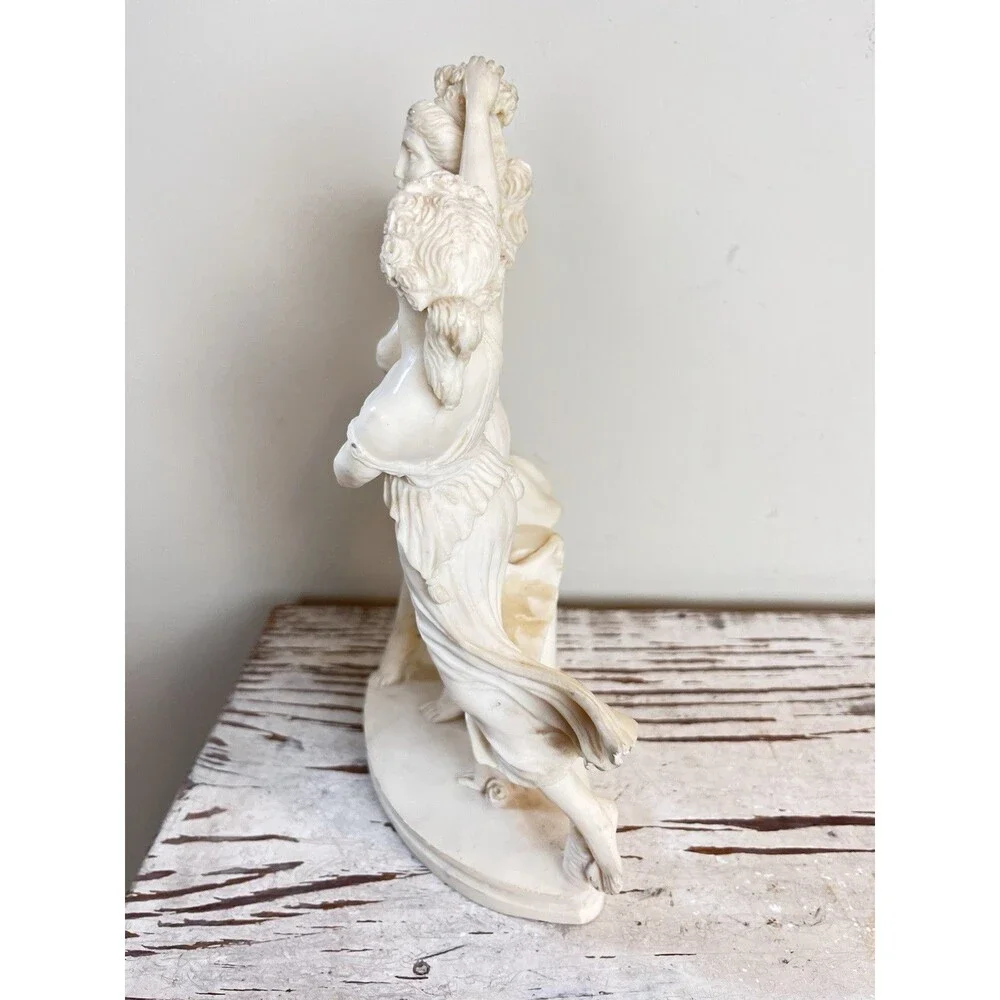 Vintage Neoclassical Sculpture ‘The Three Graces’ Stone Resin Art Repro 11”x 9”